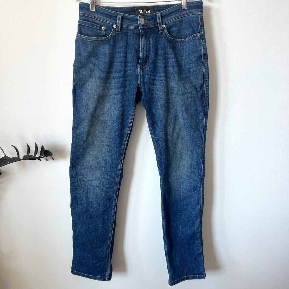 DO/ER Men's Performance Denim Slim Blue Jeans in Galactic size 31x32